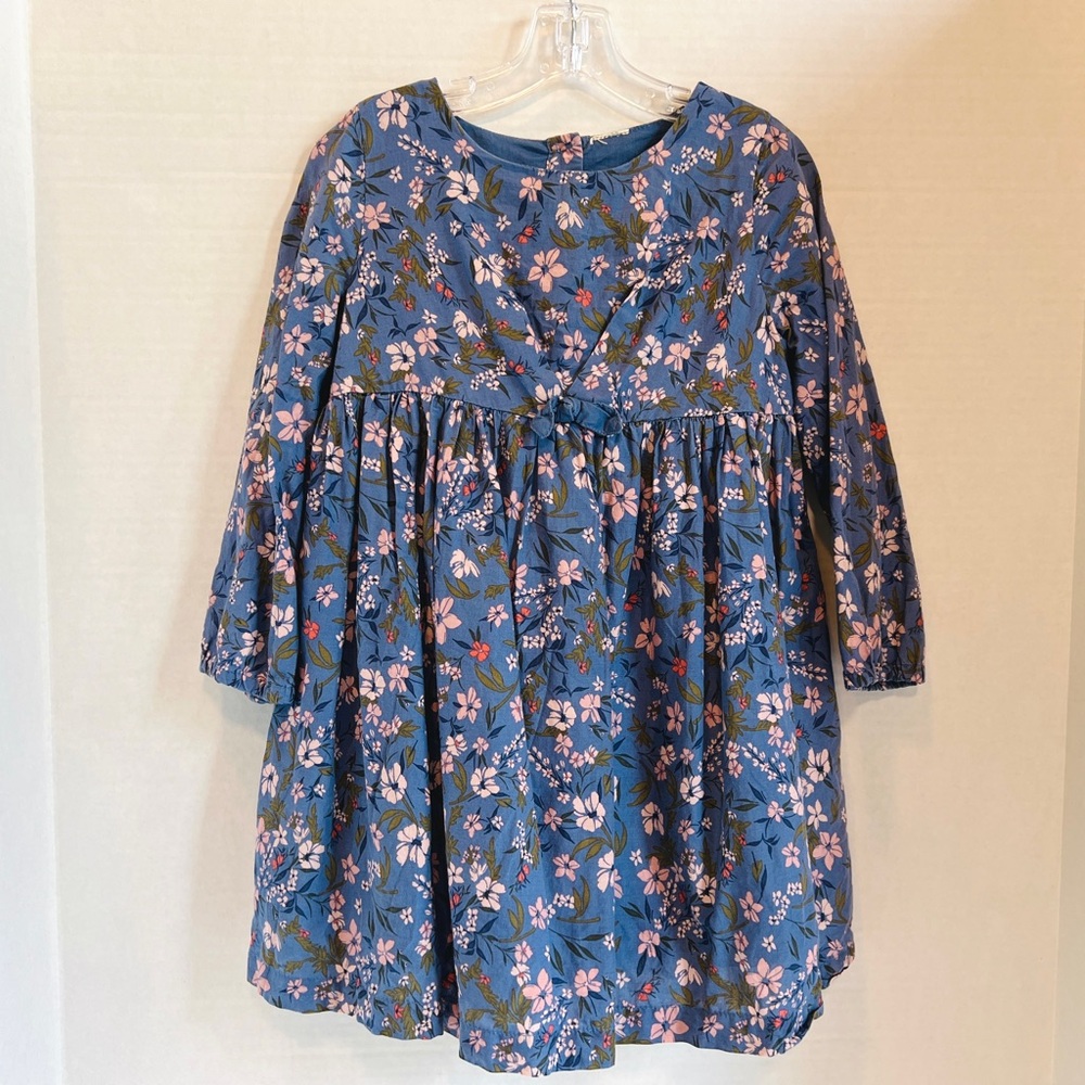 Cat and Jack Floral Blue Long Sleeve Dress 2-3Y